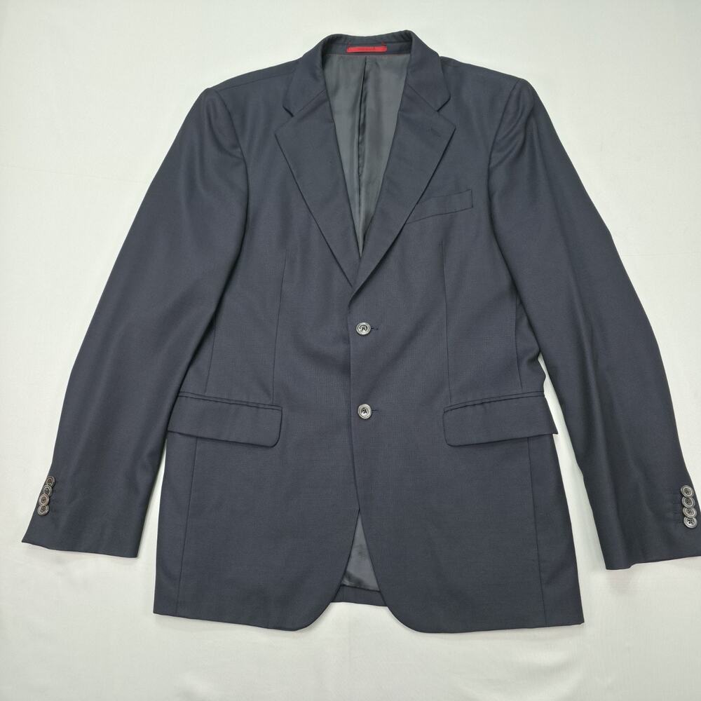 Carolina Herrera CH Mens 40 Charcoal Gray 100% Wool Blazer Sport Coat Made Spain